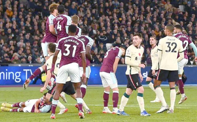 利物浦客场遭西汉姆绝杀,惊天逆转 利物浦客场遭西汉姆绝杀,惊天逆转